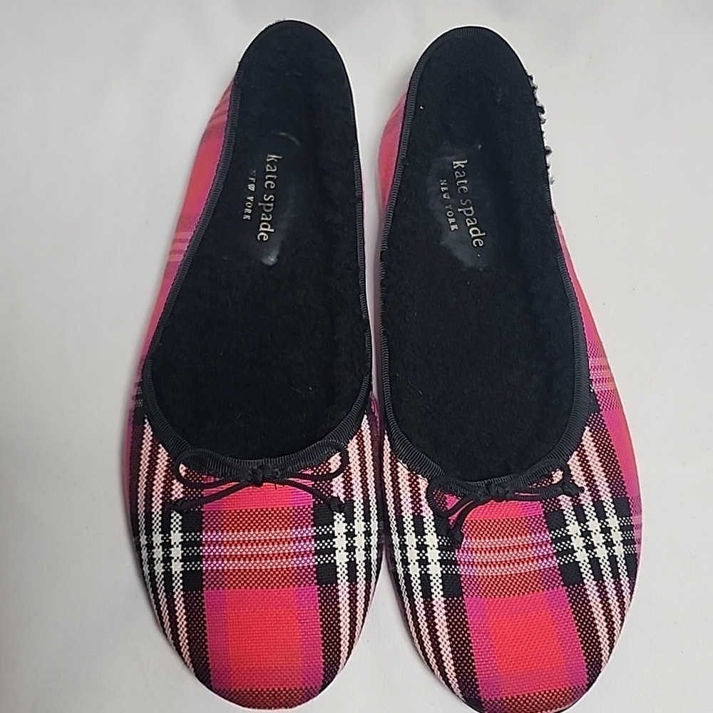 Kate Spade Pink Plaid Women's Slippers